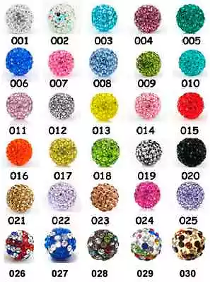 £6.89 • Buy 10pcs 20pcs X Warious Sizes 6mm  8mm  10mm Shamballa Style Crystal Clay Beads