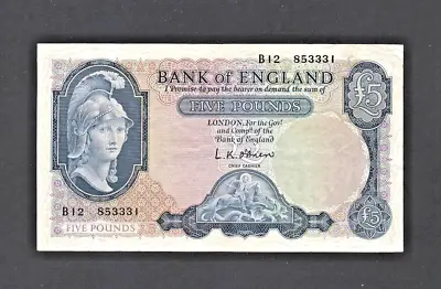 GREAT BRITAIN 5 Pounds  ND (1957-1967) XF • $60