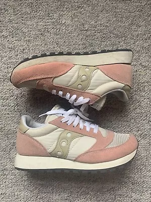 £40 • Buy Saucony Jazz Ladies Trainers Sneakers Size 5 Pastel Pink Suede Lightly Worn