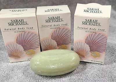 Set Of 3 Vintage- SARAH MICHAELS - Natural Body Soap- SEASHORE- 3.25 Oz. - NEW • $19.99