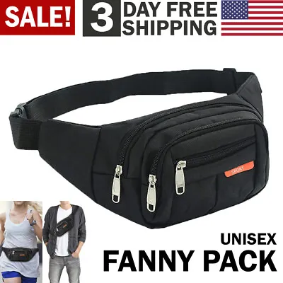 Waist Bag Fanny Pack For Men Women Hip Belt Bum Pouch Sport Travel Purse Unisex • $8.99