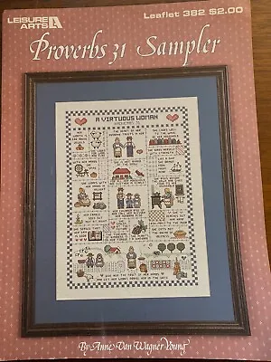 Proverbs 31 Sampler Counted Cross Stitch Leaflet By Leisure Arts Vintage 1985 • $6.88