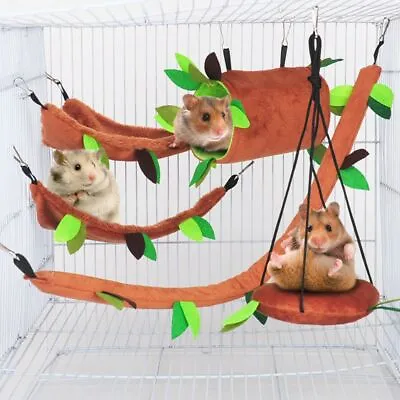 Warm Bed Accessories#√ Hammock Hamster Cage Hanging Nest House Sleeping Rat • $5.79
