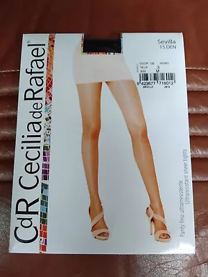 Cecilia De Rafael CdR Sevilla Gloss Tights  Pantyhose 15D Black M Medium • $25