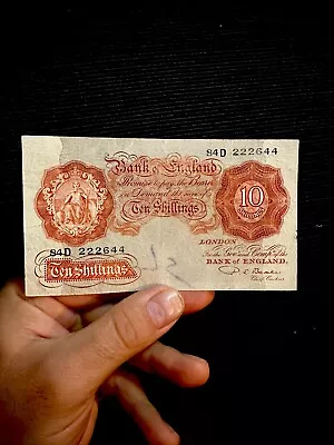 💯 Old 10 Ten SHILLING Note. 1950’s / Good Condition/ GENUINE. • £8.50