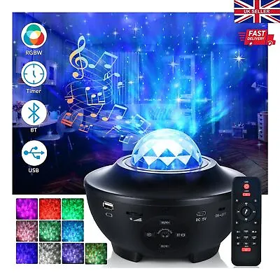 £9.99 • Buy Galaxy Projector Night Light Lamp Starry Star Moon Bluetooth LED Music Remote UK