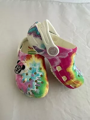 Crocs Girls Tie Dye Minnie Mouse Slip On Shoes Size 8C NOTE • $14.99