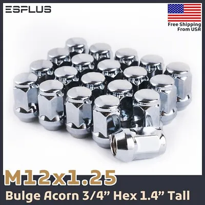 20 Pc Suzuki Lug Nut M12x1.25 Chrome Fit Ertiga/Kizashi/Samurai/Sidekick Etc • $19.99