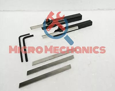 COMBO OF MINI LATHE PARTING CUT OFF TOOL HOLDER 10MM & 8MM SHANK + 5x HSS Blade • $25.60