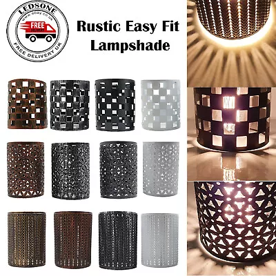 Vintage  Drum Lampshade B22 / E27 Pendant Lamp Shade Metal Easy Fit Light Shades • £8.89