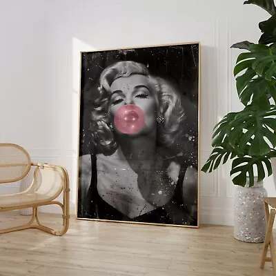 Marilyn Monroe Pink Bubblegum Print Poster Wall Art Fashion Home Decor 9073 • £7.19