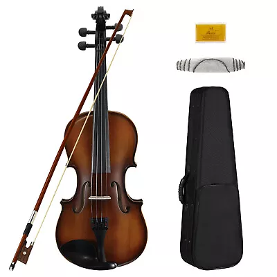 Asmuse Full Size 4/4 Violin Kit Solid Wood Matte Maple With Bow Case Beginner • $94.80