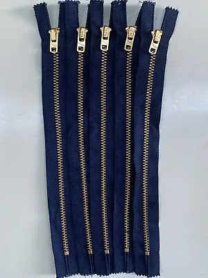 (Lot Of 5) Talon ‘42’ 8” NVY BLUE #6 Metal Zipper Lot *USA Made* Vintage NOS • $24.99