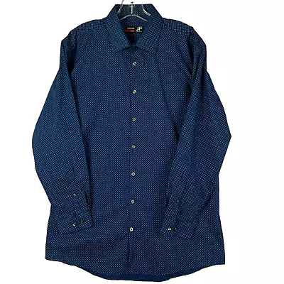 JF J.Ferrar Men's Large Slim Fit Shirt Long Sleeve Button Up Blue • $17.87