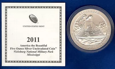 2011-P America The Beautiful Vicksburg 5 Oz Silver Coin • $147.50