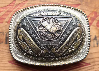 Vintage ADM Professional Bull Riders Bud Light Cup Western Cowboy Belt Buckle • $248