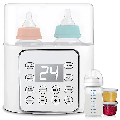 Baby Double Bottle Warmer Steam Sterilizer Food Breastmilk Heating 9 In 1 Heater • £34.89