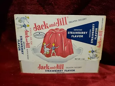 1960's Jack And Jill Jello Gelatin Boxes Vintage NOS Unfolded Strawberry  • $4.99