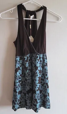 NWT Max Studio MSSP Top Size S Racer Back Sleeveless Blouse Brown Floral V-Neck • $15
