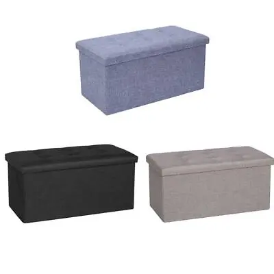£22.95 • Buy 2 Seater Large Folding Storage Ottoman Bench Seat Blanket Toy Button Chest Box