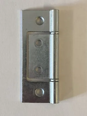 £3.50 • Buy 75x30mm Silver Zinc Flush Hinges Cabinet Door Cupboard Toy Box (pair Of Hinges)