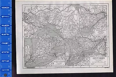 ONTARIO CANADA - 1911 Map By Emery Walker • $11.49