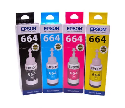 £29.60 • Buy Genuine Original Epson EcoTank Multipack 664 Ink ET-2600, ET-2650 T6641 T6643 