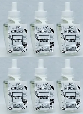 6 Bath & Body Works MARSHMALLOW FIRESIDE Wallflowers Scented Oil Bulb Refills • $47.99