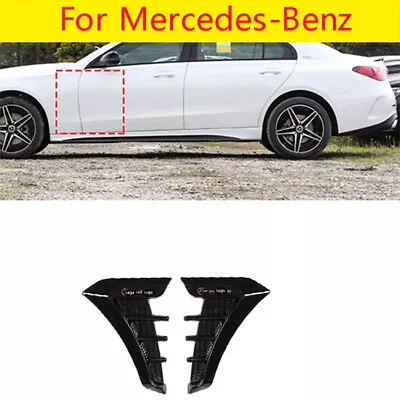 For Mercedes-Benz Bright Black Air Flow Vent Side Fender Decor Sticker Trim 2pcs • $30.83