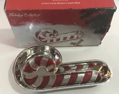 Vintage Silver Plated 8” Candy Cane Design Candy Dish Collection By Godinger • $24.99