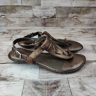 B.Ø.C Born Sandals Size 8 Bronze Slingback Thong Cut Out Comfort CKC9 Womens • $19.99
