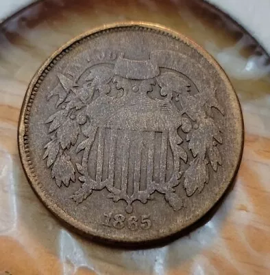 1865 Civil War Era Fancy 5  2 Cent Piece • $10.95