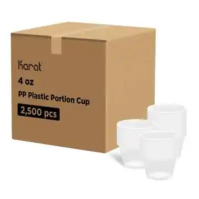 Karat 4oz PP Plastic Portion Cups - Clear - 2500 Ct FP-P400-PP • $62.16