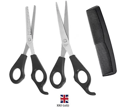 3Pc HAIR CUTTING SET Hair Cutting & Thinning Scissors Salon Hairdressing Kit UK • £3.03