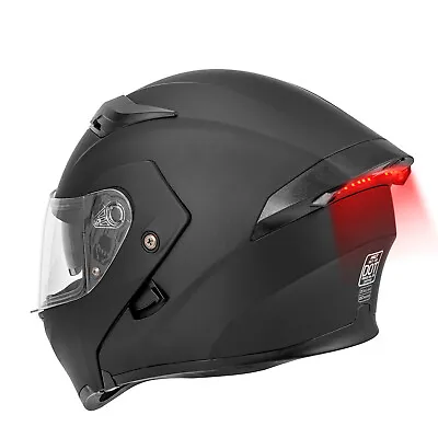 Motorcycle Light LED Helmet Flip DOT Full Dual Face Modular Visor Helmets Strip • $70.29