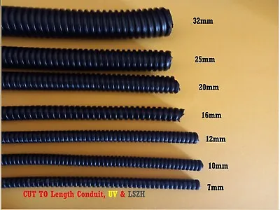 £6.50 • Buy Flexible Plastic Conduit By The Metre UV Protected 7mm10mm12mm16mm.20mm.25m.32mm