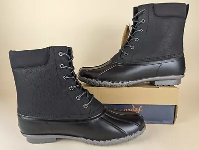 Weatherproof Vintage Adam II Duck Boots Mens 13 M Black Faux Leather Shoes NWB • $38.99