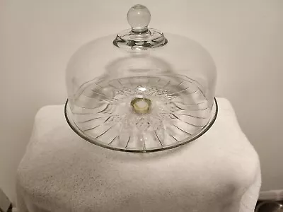 Anchor Hocking Glass 2 Piece Canfield Footed Cake Dome Lid Plate Set 1600/86 • $40