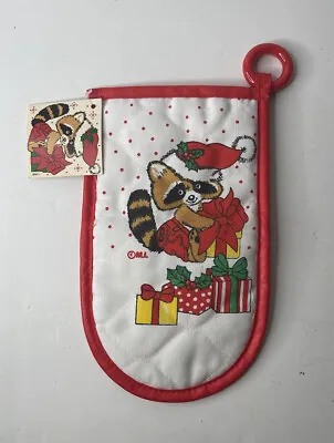 Vintage Franco Mfg M.I. Britches Raccoon Oven Mitt With Tag Christmas Xmas Rare • $16.99