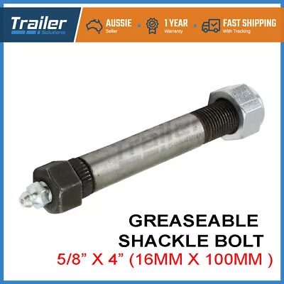 X1 Greasable Trailer Caravan Shackle Spring Bolts & Nut 5/8  X 4  Rocker Roller • $10.95