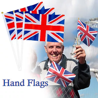 10/20/50x Union Jack Waving Hand Flags UEFA Champions League Flags Union Jack  • £2.99