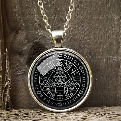 Enochian Sigil Pendant Rune Necklace Protection Amulet Occult Jewelry Magick • £15