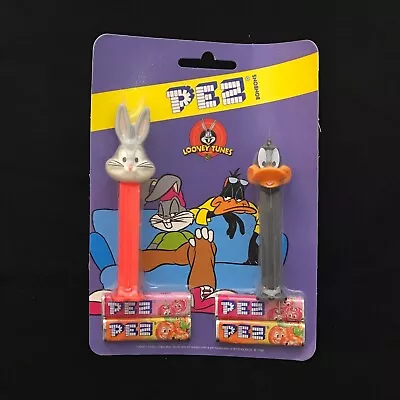 Pez European Bugs Bunny & Daffy Duck Looney Tunes Set (1998) Mint On Purple Card • $38.75