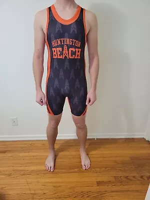 Mens High School Wrestling Singlet Huntington Beach Oilers AS Adult Small Medium • $425