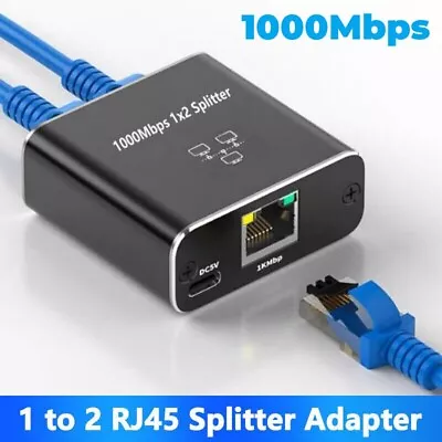 RJ45 Splitter Ethernet Adapter Cable Gigabit Network RJ45 Connector 1 In 2 Out   • $26.39