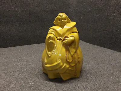 Vintage Cookie Jar Thou Shalt Not Steal Friar Tuck Monk Yellow 1940's Red Wing • $49.98