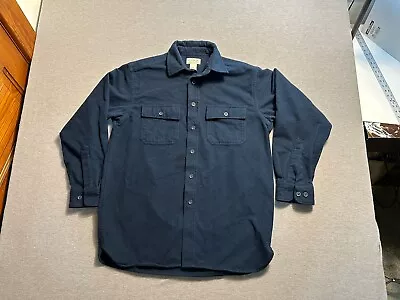 L.L. Bean Chamois Cloth Flannel Shirt Medium Mens Regular Blue Button Up • $20