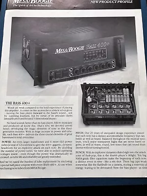 1990 Mesa Boogie New Product Profile Promo Release 400+ Stereo Power Amplifier • $15.29