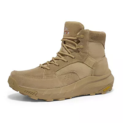 Mens 6 Inches Military Boots Tactical Boots Hiking Outdoor Leather Combat Boots • $66.99