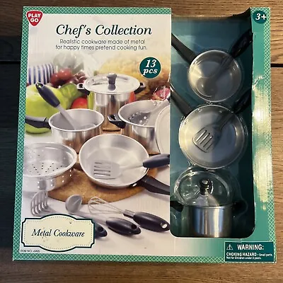 $18.95 • Buy Play Go Kids Play Pretend Cookware Set Kitchen Pots Pans Aluminum Metal